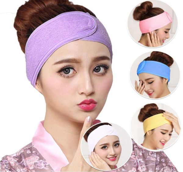 Spa banheira lavagem de rosto elástico faixas de cabelo de moda turban feminino de tecido cosmético Toalha maquiagem tiara para a cabeça para women49566676