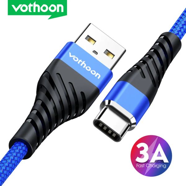 Kabel VOTHOON USB Typ C Kabel für Samsung Xiaomi Huawei 3A schnelles Laden USB C -Kabel Mobiltelefon Ladegerät USBC Typ C Data Drahtkabel