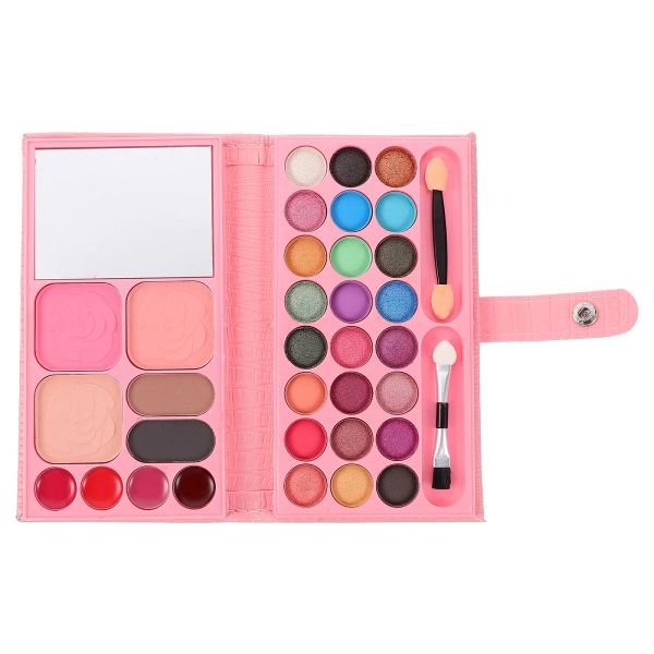 Sets 33 Farben Make -up -Palette Kinder Spielzeug Lidschattenschattenklapper Pfanne Bio 33Color Lidschatten Paletten Pulver Rouge Baby Anfänger