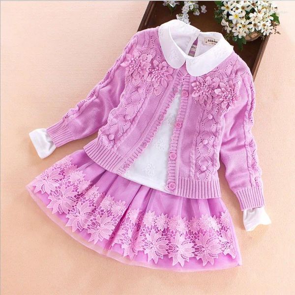 Roupas Define o conjunto infantil 2024 Autumn Winter Sweater Camise