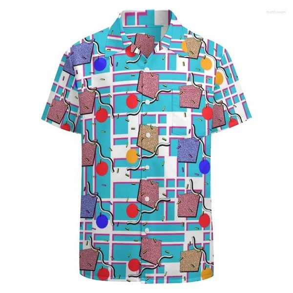 Camisas casuais masculinas Fun Floral Graphic para roupas masculinas camisa havaiana impressa em 3D Camisa curta Y2K Tops Kawaii Roupas Blusa da lapela