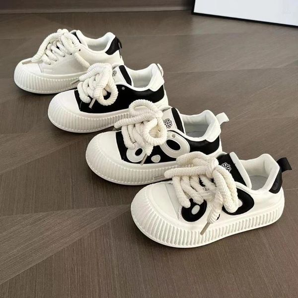 Freizeitschuhe Tenis Frauen Sport Plattform Schuh Fashion Black White Skateboard Trend Tennis passen alle passend sportlich