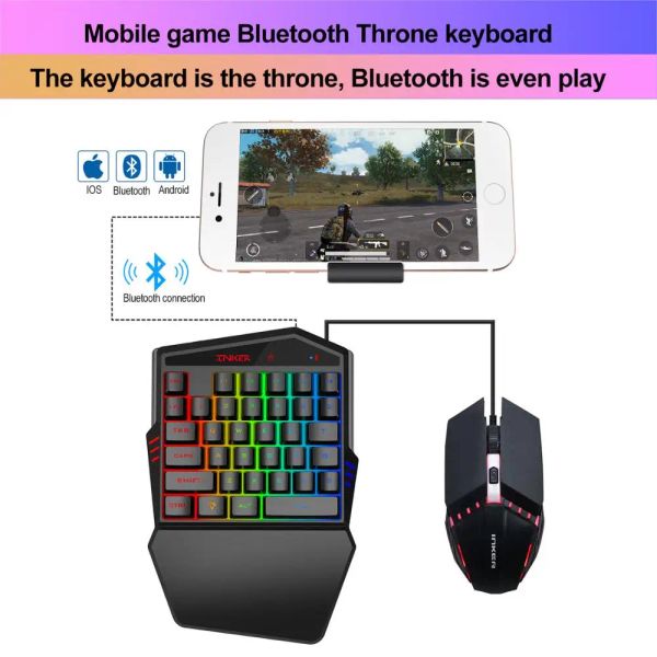 Ratos bluetooth sem fio gamepads para pubg video video controlador jogo de teclado conversor de mouse para Android ios iPad iPad