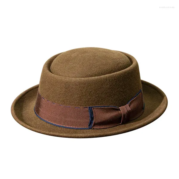 Boinas de alta qualidade de lã macia fedoras para mulheres tampa plana de jazz de jazz de outono primavera clássica fedora sombrero hombre chapeu