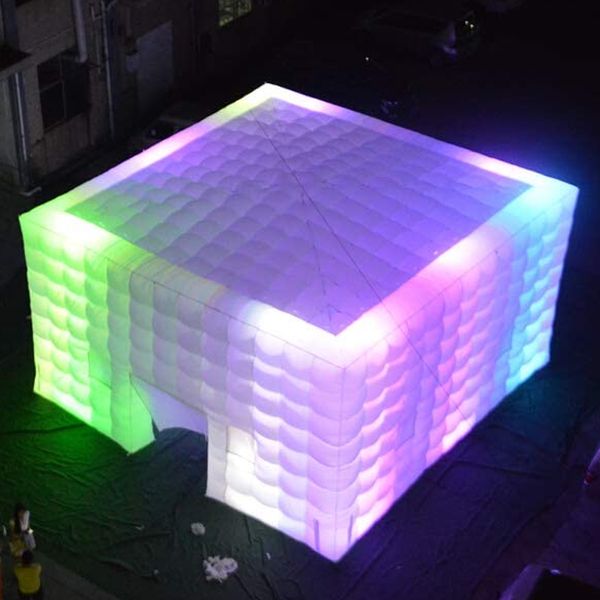 NOVO ARRIVER 10MLX10MWX4MH (33X33X13.2FT) CUBO inflável branco Cuba cúbica Casa quadrada de festas quadradas Cinema de festas Construtor personalizado para os EUA