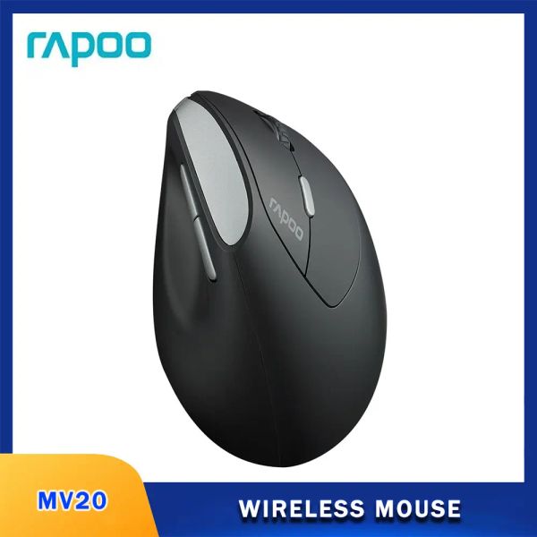 Ratos Rapoo MV20 Ergonomics Office Vertical Wireless Mouse 6 Botões 1600 dpi Ratos de jogos de mão direita óptica para laptop para PC/desktop