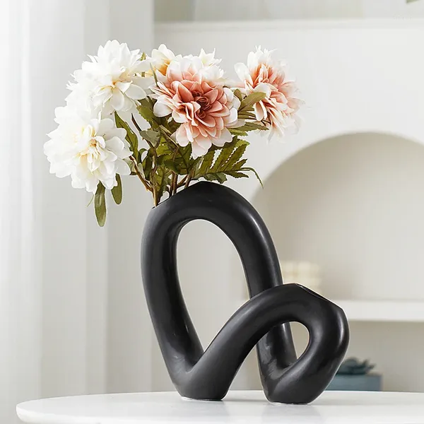 Vasi vaso ceramico vaso geometrico astratto artigianato per tubo disposizione fiore accessori Terrarium decorazione per la casa