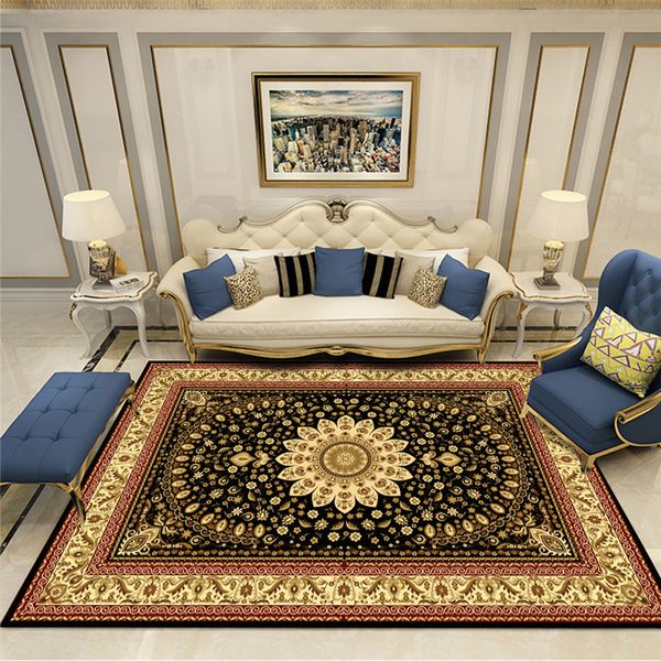 Tapete de área macia lavável tapetes boho sem deslizamento pilha baixa vintage florais grande tapete para quarto decoração de casa de sala