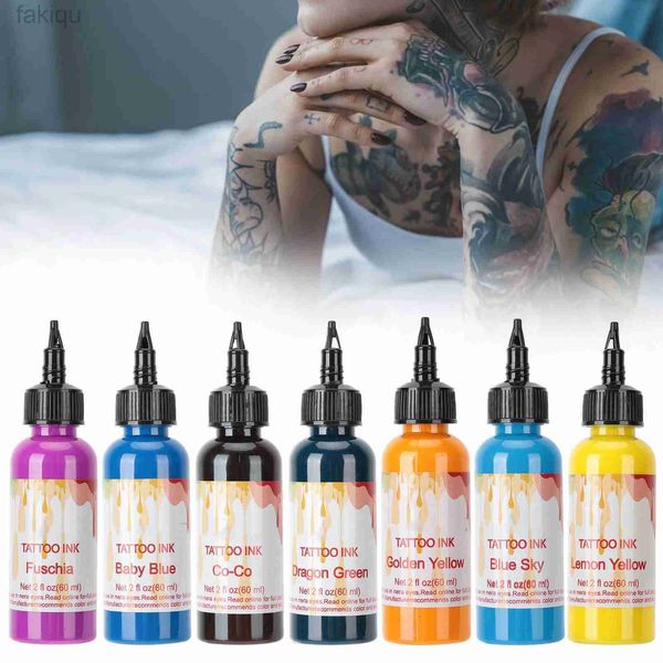 Körperfarbe 60 ml/Flasche Safe Tattoo Tinte Microblading Pigment Safe professionelle langlebige bunte Make -up -Farben Erklärungen für Körperkunst D240424