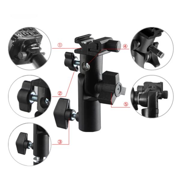 Stativtyp E Stand Bracket Photo Studio Accessoires Schwenkblitz Hot Shoe Regenhalter -Halter -Adapter für Studiolicht