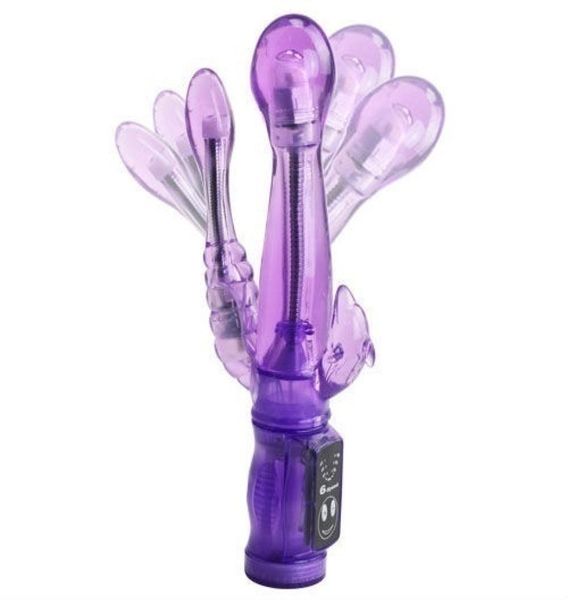 Double Vibe Rabbit Vibrator Sex Products G Spot Clitoral Anal 3 pontos Estimulação empurrando vibrador vibrador para mulheres Toys sexuais Y193118934