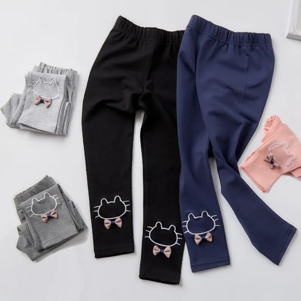 Leggings Spring Girls Leggings Baumwollhosen Kinderhosen Mädchen Hosen dünne Druck Cartoon Muster Kinder Leggings Hosen Hose