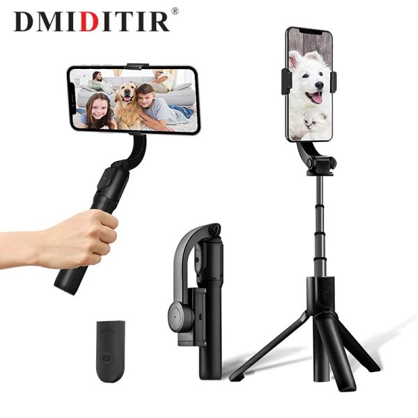 Sticks Smartphone Estabilizador de bolso dobrável eixo do giroscópio Gimbal 12 Pro Max Android Antishake Selfie Handhie Stick para Samsung H5