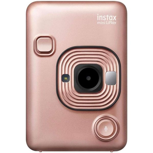 Capture Memórias em grande estilo com Instax Mini Liplay Hybrid Instant Camera - Gold Blusher Edition - Perfeito para capturar e imprimir momentos preciosos