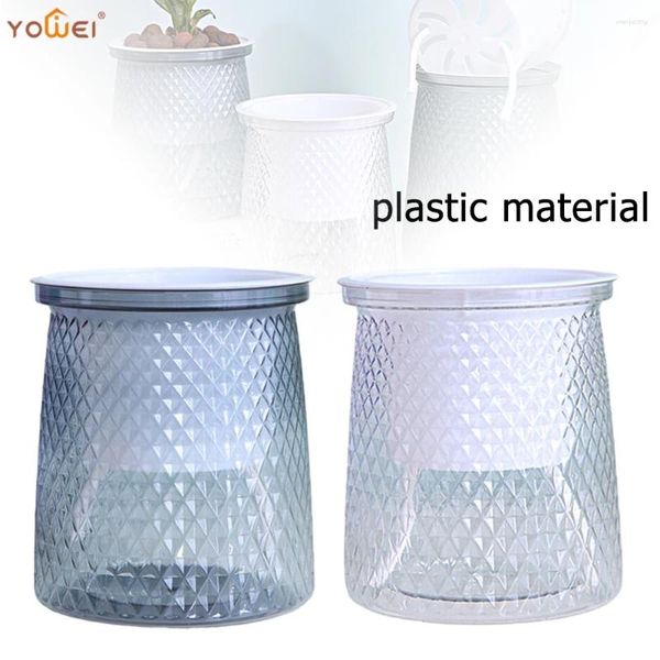 Vasen doppelte Schicht Selbstbewässerung pflanzlicher Topf transparente Plastikblume Vase Automatisch faultroponische Blumenpot -Dekoration