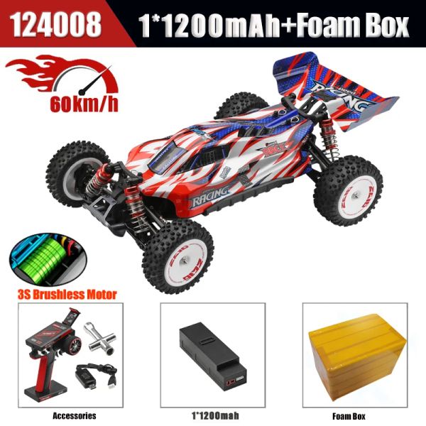 Cars Wltoys 1/12 124008 RC Car 2000mAh 60 km/h Hochgeschwindigkeit 3s bürstenlosen Motor Fernbedienung 4WD Offroad Drift Cars Toys für Erwachsene