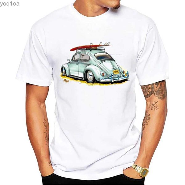 Camisetas masculinas Teehub Casual Tees Hipster Beach Surf Men T-shirts Boy Retro Car Camiseta Camiseta curta Sport Topsl2404