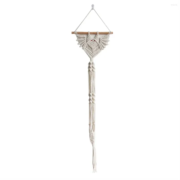 Figurine decorative a sospensione di arazzo macrame Organizzatore a forma di pipistrello a forma di pentola intrecciata per piantatura a pianta da parete tasca da parete beige