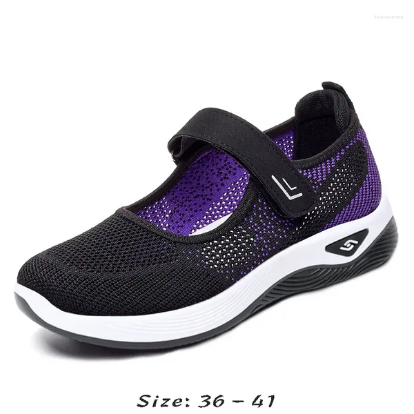 Scarpe casual sandali piatti di alta qualità per donne tallone basso 2024 dimensioni estive 40 41 scarpa da passeggiata a piedi rotonda nera rossa grigio