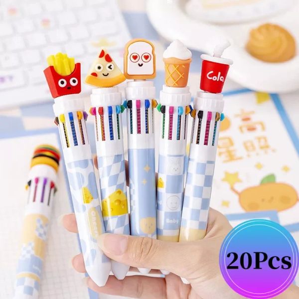 Stifte 20pcs/Los Hamburg 10 Farbstallplatzstiftschule Stifte Set kostenloser Versandball Point Pen Prett