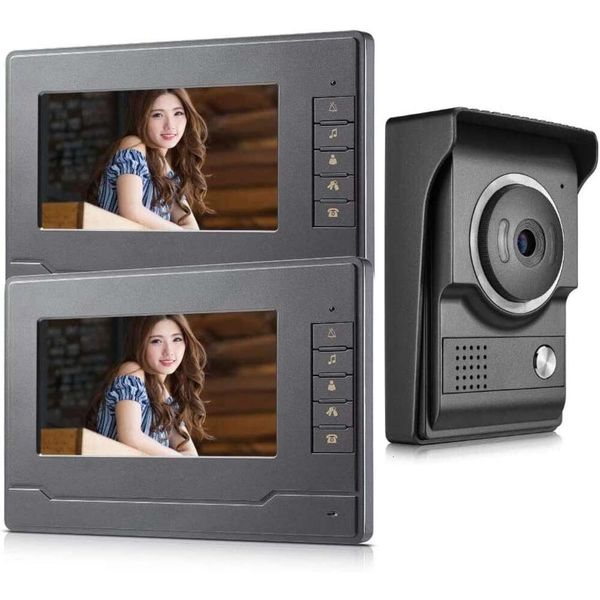 7 -Zoll -LCD -Monitor -Video -Intercom -Türklingel -System mit Dual -Way -Tür -Gegensprechanlage für Villa Home, Support -Überwachung, Entsperren, Innen-/Außengebrauch - beinhaltet 1 IR -Kamera