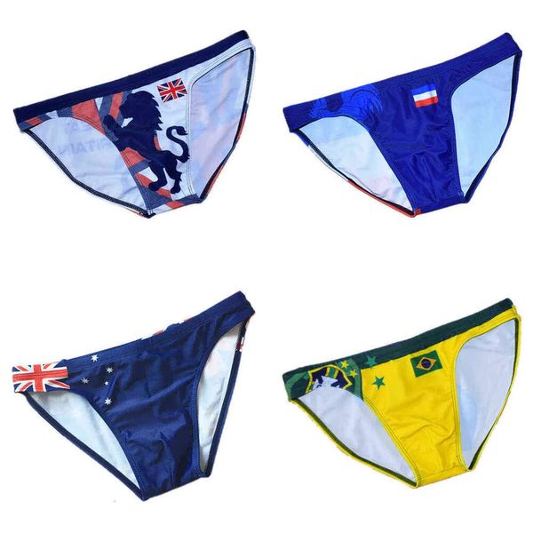 Br Men's Aus Fr UK Flag Men Swimming Slievi sexy Bikini Swimwear per Youth Boy Man Beach Shorts Gay Swimsuit J220913 IEFS