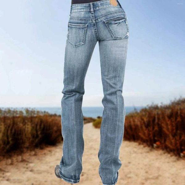 Frauen Jeans Vintage Five Spoited Star Straight Women European und American Style Design Slim Fit Bein Länge Alle passen Hosen Pantalone