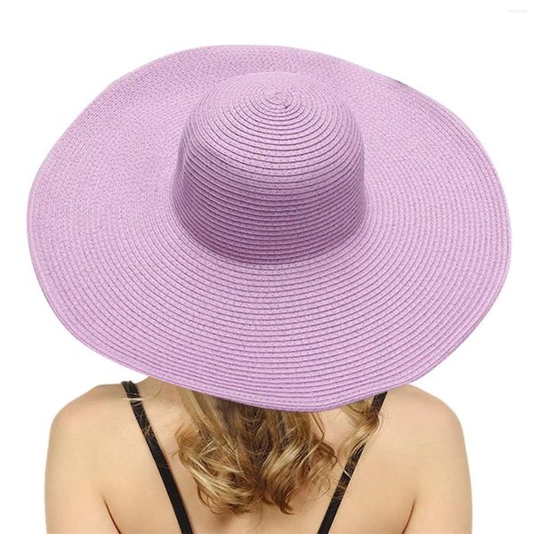 Chapéus largos de aba largo Summer para mulheres Bonga e chapéu de praia Little Girl Sun Cap dobrável Ladies World of