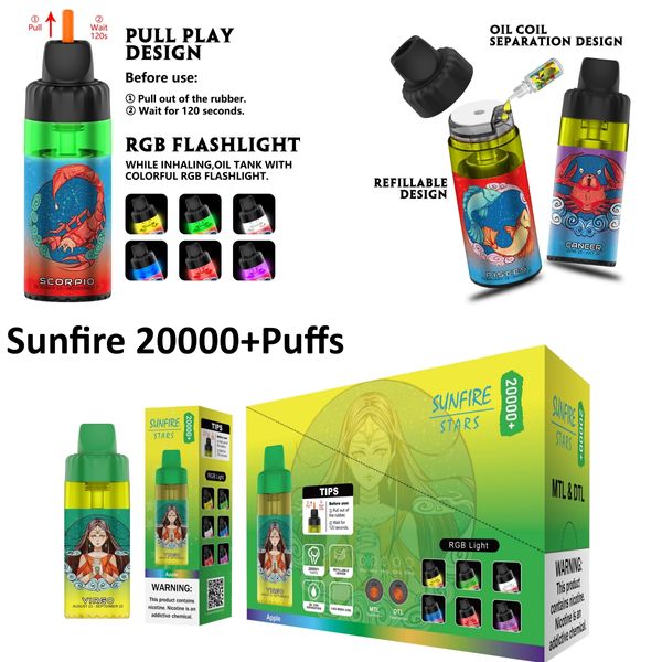 Оптовые эльфы 20000Puffs Puff 20k 18K 15K 12K 9K 12ml Sucice емкость R M vape dtl/MTL Одноразовый шейша кальян Бар Бар-Стиль-Э-Сигарета 20000 Puffs Vapers E Сигарета