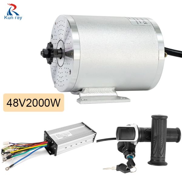 Teil Ebike -Motor 48 -V -bürstenloser Motor Kit 2000W Go Kart Elektromotor Hochgeschwindigkeitsmotor Controller LCD Gas für Elektrofahrrad