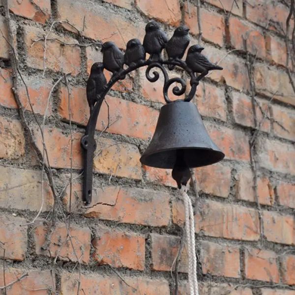 Türklingeln Vintage Gusseisen Vogel Form Tür Bell rustikaler Metallglocke für Türeingang Veranda Wandmontage Tür Glocken Garten Dekore