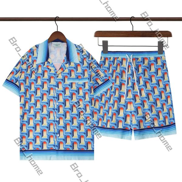 Casablanc Shirt Designer T-Shirt Tee Herren Shirts Luxus Modemarke Brief Seiden Bowling Shirt Casual Shirts Männer schlank Fit Short Casablancas Shirt US Size M-3xl 528