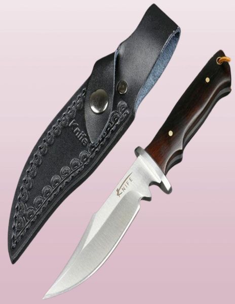 Nuovo arrivo Sopravvivenza Sopravvivenza coltello da caccia dritta 440C SATINA BAME BAMA FULL TAGG EBONY HASHONE BASSI FIZZATO CON I CITTURA SH8384837