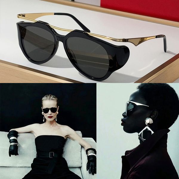 Kadın Tasarımcı Moda Güneş Gözlüğü Yüzen Enjeksiyon Kalıplı Çerçeveli ve Metal Üst Çerçeveli Dekoratif Strip YS 137 Kadın Lüks Güneş Gözlüğü Anti-UV