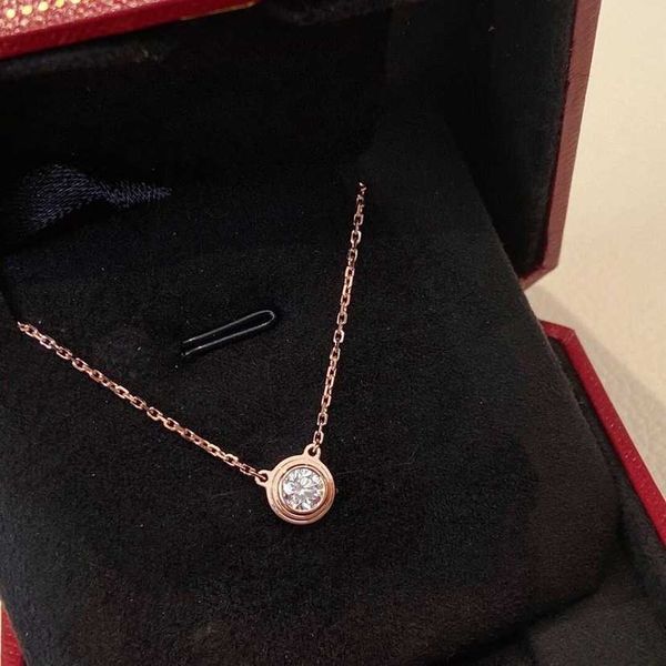 Original Designer Single Diamond kleine Pfannkuchen Halskette für Frauen