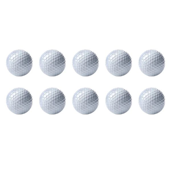 Sfere da 10 pezzi golf pratica sfere per interni palline di allenamento per accessori per accessori a doppio strato di gomma sintetico bianco