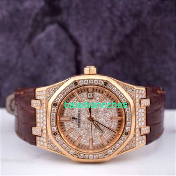 AP Men's Watch Automatic Watches Audemar Pigue Royal Oak Oro Rosa 