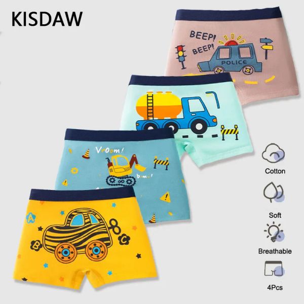 MANUSIONE 4 PC/PT MANGEI MANGIARE MANGIARE IN MANAGNO DI COTONE PER RAGAZZI 314 anni BAMBINI traspiranti Underpants Auto Modelli Cartoon Boxer Breve