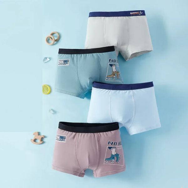 Roupa íntima Novos meninos roupas íntimas de roupas íntimas grátis 4pc Cotton Character Boy Briefs crianças calcinha curta boxeador adolescente estudantes