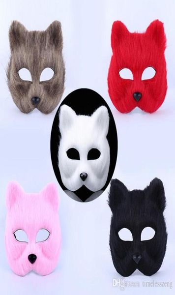 Halloween Masquerade Party Masken Animal und Frau halbe Gesichtsmaske haarige sexy Fuchsmaske DH121462857