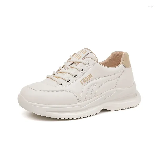 Freizeitschuhe echte Leder -Sneaker Frauen Plus Größe Frau in eleganten flachen weiblichen Gummi -Sneaker -Damen Sport 2024 Mode