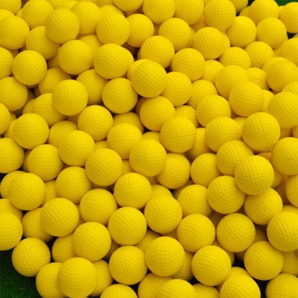 Palle calde vendute 20 pezzi Pere da golf in schiuma PU Giallo Sponge Elastico Elastico esterno da esterno