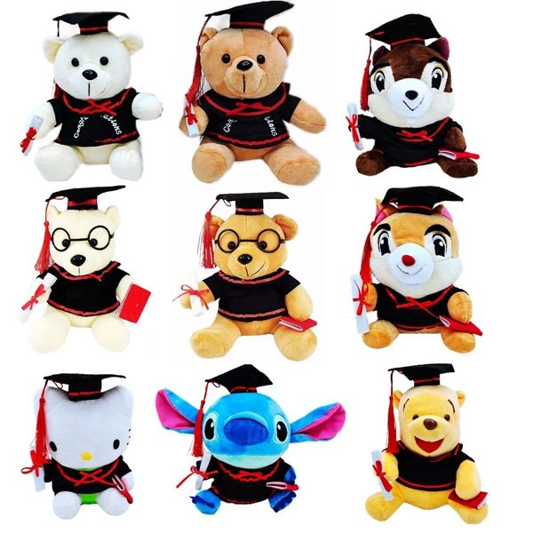 Stagione di laurea Doctor Bear Keeychain Plush Plush ToyChing Soft Pelushie Custine Pelugia Kawaii Kids Birthday Gift Decor