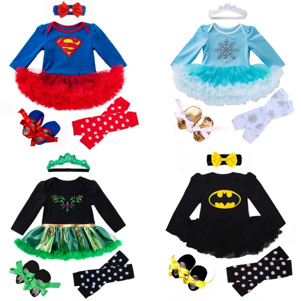 One-Pieces Baby Girl Clothes Little Girls Kleid Spitze Prinzessin Kleid für Baby 1. Jahr Geburtstag Strampler süße Bebe Kleidung Infant Party Set