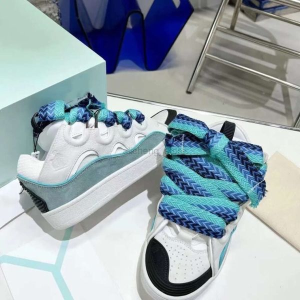 Luxusdesigner Männer Frauen Freizeitschuhe Lanvens Curb Sneakers geprägtes Mutter Kinder Nappa Kalbskin Doppel gewebt