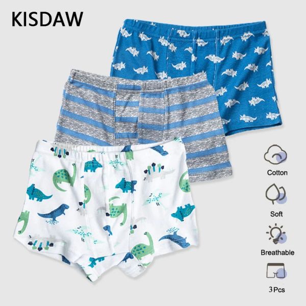 Biancheria intima 3pcs/boxer per ragazzi di cotone molto morbidi briefs bambini mutandini per ragazzi traspiranti