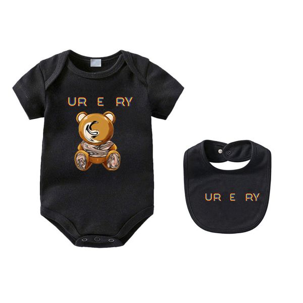 Bebek Rompers Tasarımcıları Yenidoğan Tulum Bebek Kısa Kollu Klasik Doğru Mektup Bodysuit Çocuk Onesie Kızlar Erkek Çocuklar Torths Pijama CXD2404236