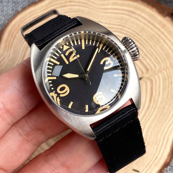 Relógios W10 Diver Pioneer Pioneer Mechanical Watch Men 20BAR Impermeável S NH35 PT5000 MOVT DOME SAPPHIRE CRISTAL Vintage Hand Tandorio