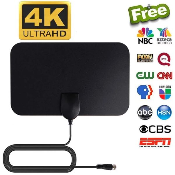 Receptores 5000 milhas Antena de TV 4K 1080p DVBT2 BOOSTER HD PARA ANTENÇÃO GLOBAL DA TV DIGITAL RV Antena de Rádio FM de TV Indoor TV Indoor FM Antena de canal