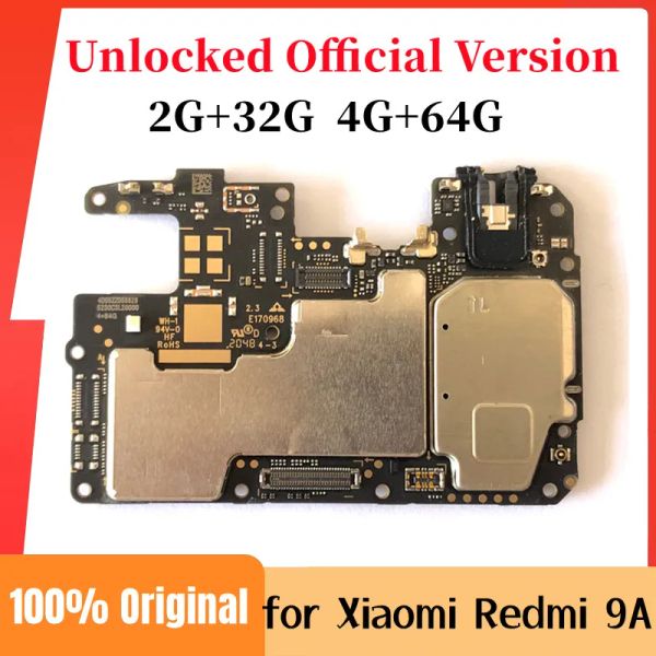 Antena 100% funcionando original desbloqueado para xiaomi redmi 9a 9 Uma placa de reposição da placa -mãe placa lógica de circuito com placa principal de chips completos